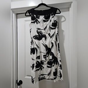 Elegant Black and White Floral Dress